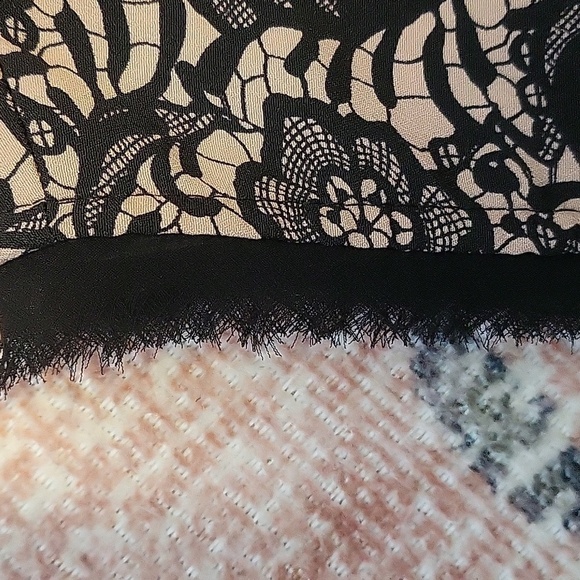 Rodarte For Target Tan/Black Lace Print Lightweight Pullover Mini Dress Size XS - Picture 6 of 12